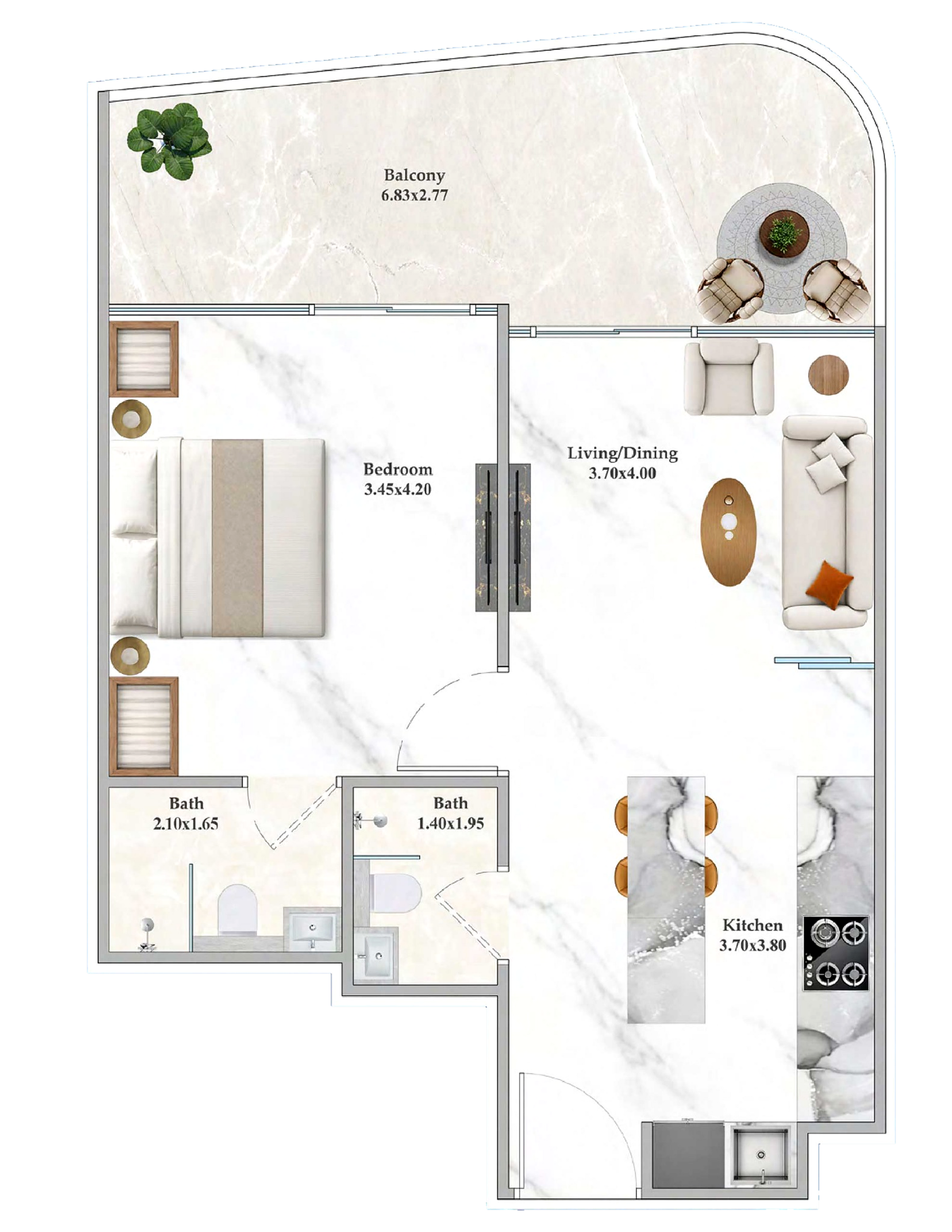 1BHK sea facing apartments in Dubai Handover in 2029 June