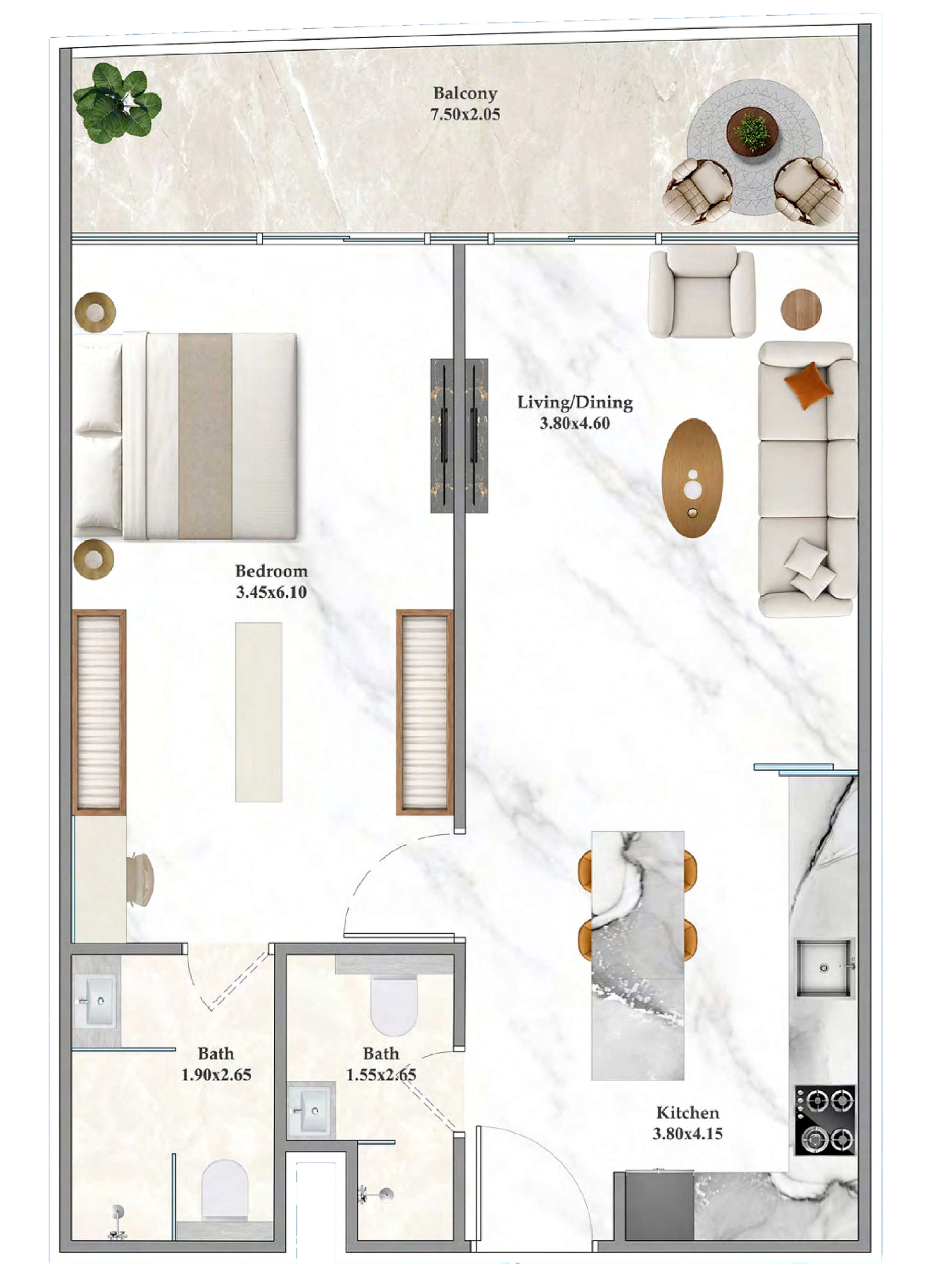 Shahrukhz by Danube signature Kings 1BHK full seaview apartment in Dubai by Danube Properties