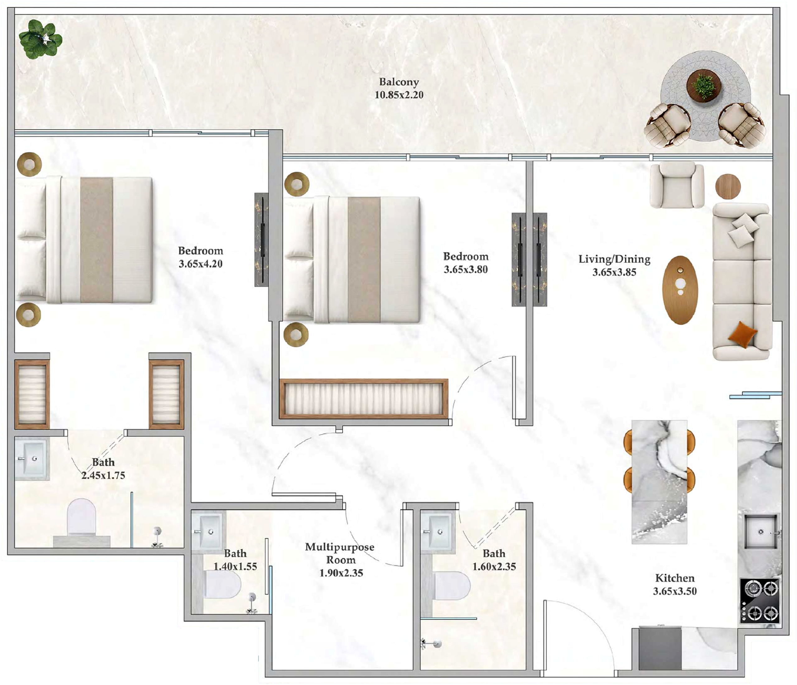 complete sea view 2BHK Apartments by Danube Properties in Maritime City Dubai