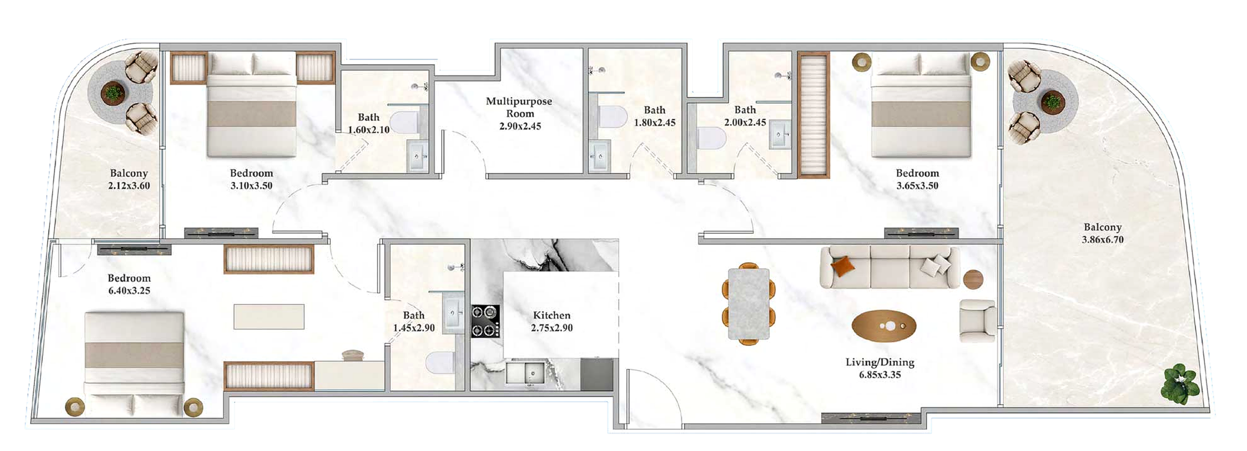 select few 3BHK comes with maids room in Shahrukhz Residences