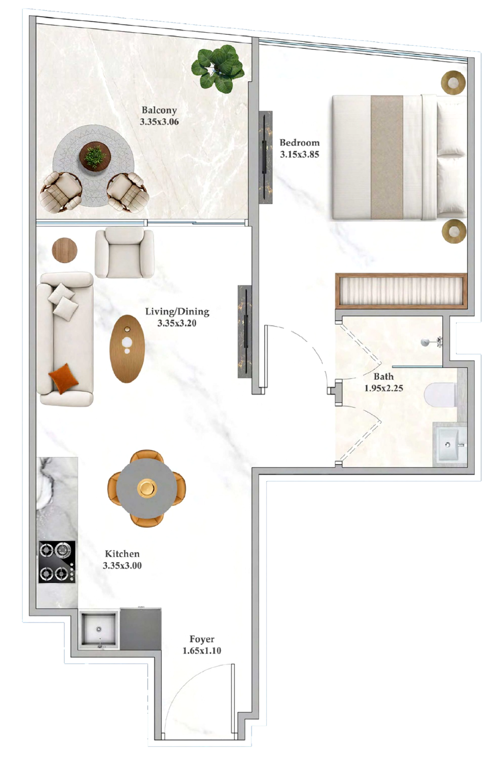 Shahrukhz Residences by Danube 1BHK seaview in Dubai